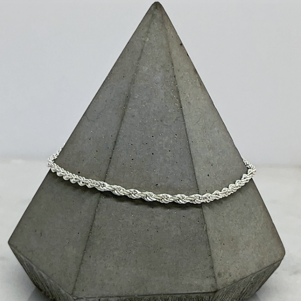 Unisex Sterling Silver Anklet Bracelet – 2mm Everyday Link Chain