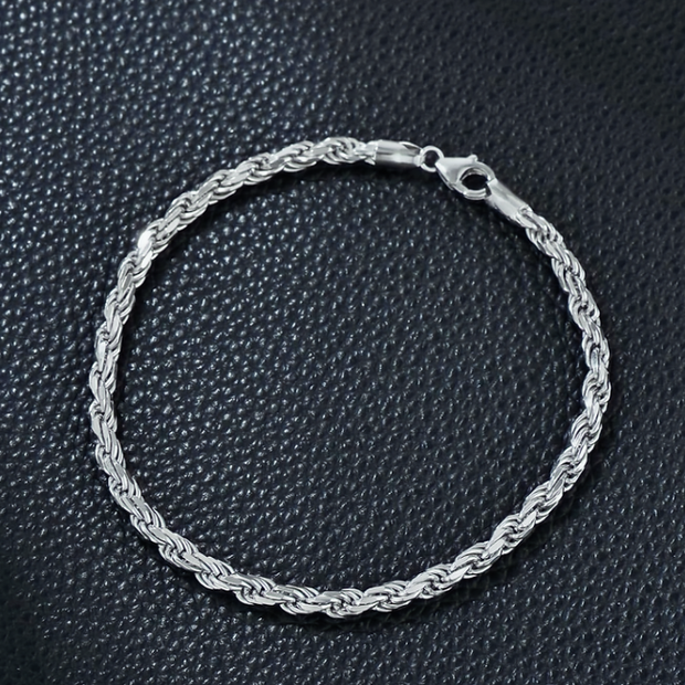 Unisex Sterling Silver Anklet Bracelet – 2mm Everyday Link Chain