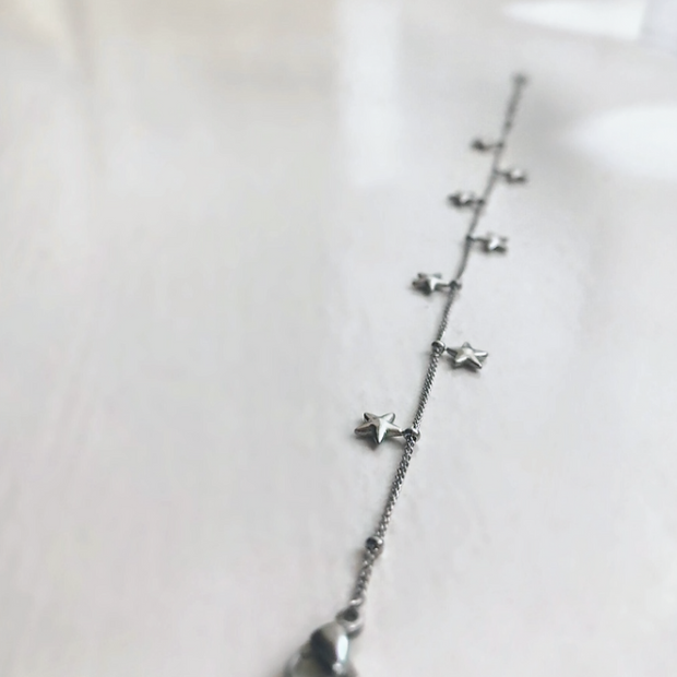 Stars Sterling 925 Silver Bracelet – Dainty Star Charm Link Chain