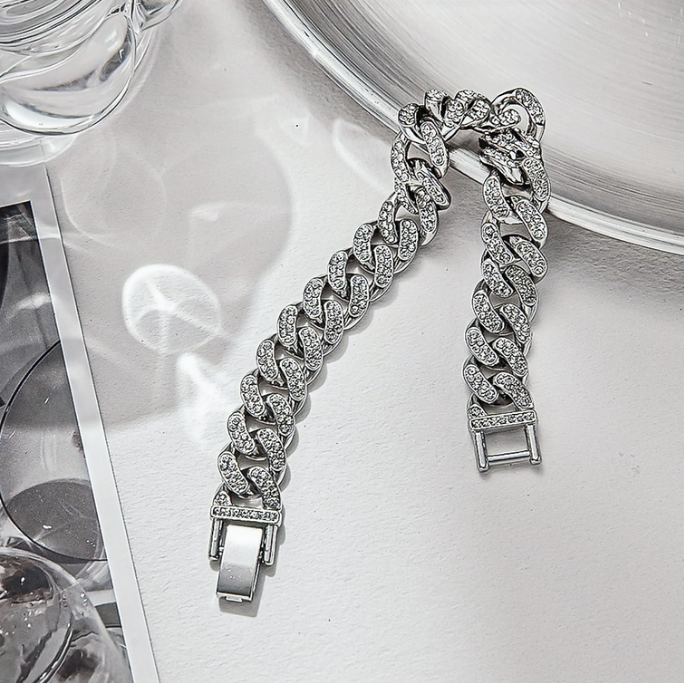 Fashion Set: Sparkling Chain With Bracelet 1.3 cm