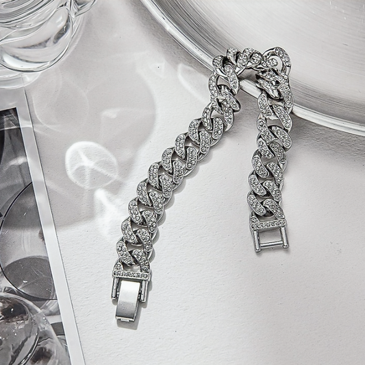 Fashion Set: Sparkling Chain With Bracelet 1.3 cm
