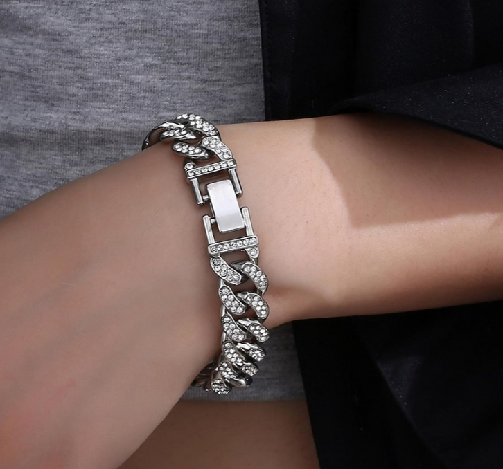 Fashion Set: Sparkling Chain With Bracelet 1.3 cm