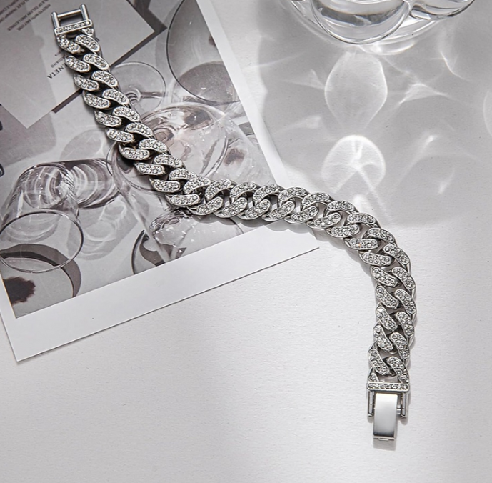 Fashion Set: Sparkling Chain With Bracelet 1.3 cm