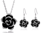 Elegant Floral Jewelry Set – Steel Necklace & Matching Flower Earrings