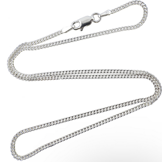 Unisex 3mm Silver Curb Chain – Premium 925 Sterling Silver 24"