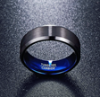 10mm Tungsten Carbide Ring – Bold Blue Inner Band Men's Wedding Ring