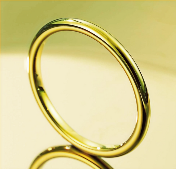 Classic 2mm Gold-Tone Steel Band – Delicate Stackable Ring