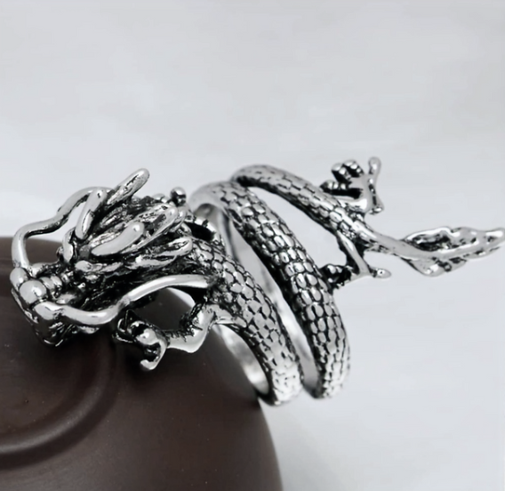 Ethnic Style Dragon Ring 8 mm-6 cm