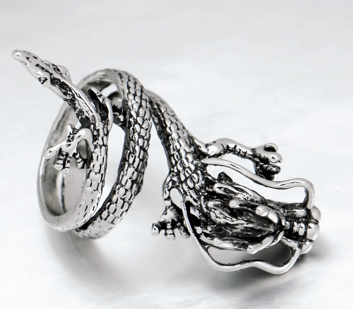 Ethnic Style Dragon Ring 8 mm-6 cm