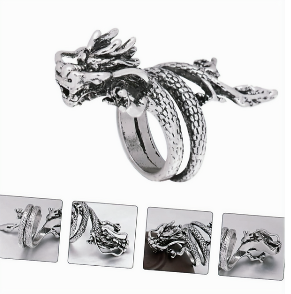 Ethnic Style Dragon Ring 8 mm-6 cm