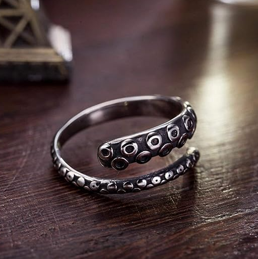 Unique Octopus Tentacle Ring – Durable 5-8mm Stainless Steel Jewelry
