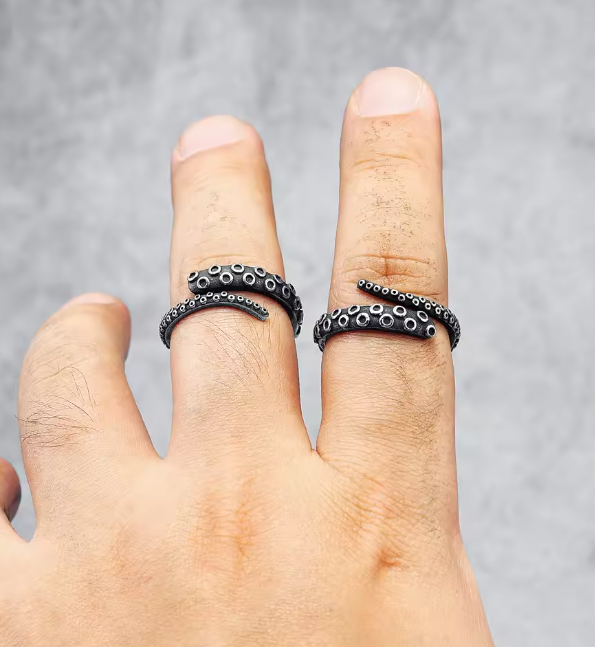 Stainless Steel Octopus Tentacle Ring 5-8 mm