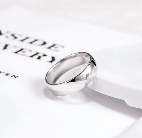 6mm Stainless Steel Wedding Band – Durable Polished Minimalist Ring
