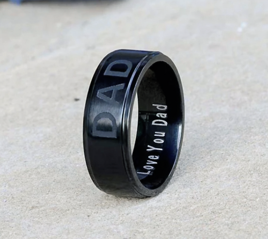 Heartfelt "I Love You Dad" Ring – 8mm Durable Stainless Steel Gift