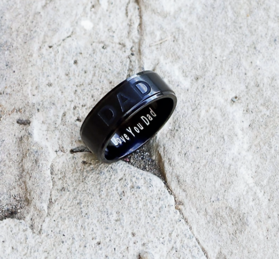 Stainless Steel Ring "I Love You Dad" 8 mm