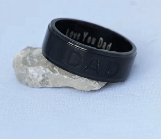 Stainless Steel Ring "I Love You Dad" 8 mm