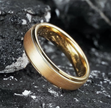 Premium 8mm Tungsten Carbide Wedding Ring – Luxury Gold-Tone Band