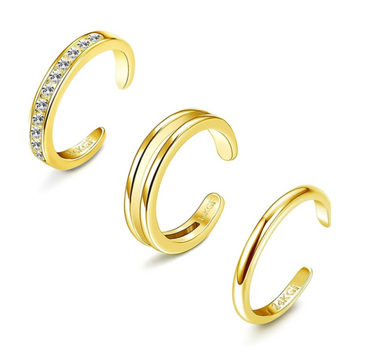 Stainless Steel Foot Rings Set of 3