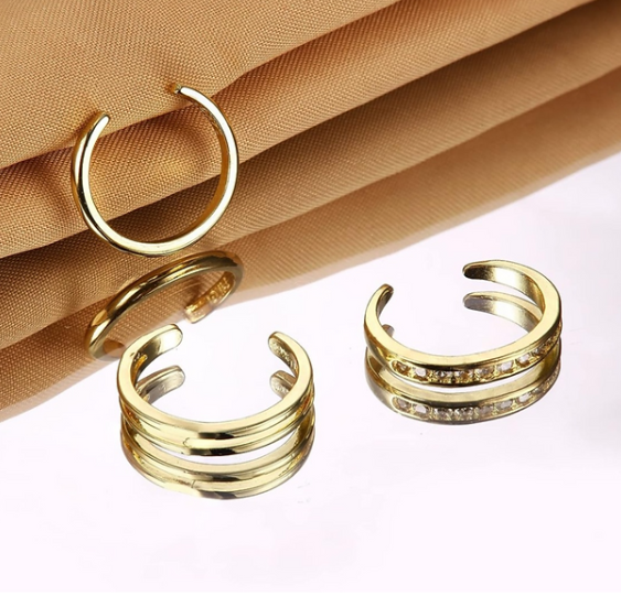 Stainless Steel Foot Rings Set of 3