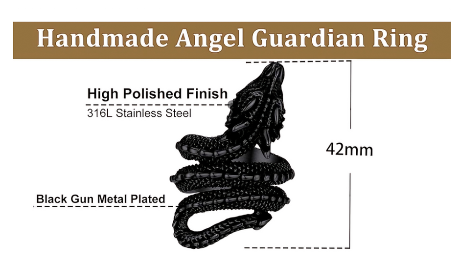Bold Stainless Steel Dragon Ring – Intricate Fantasy Statement Band