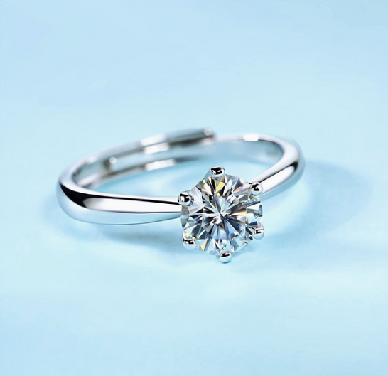 Platinum Plated Stainless Steel Engagement Ring