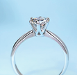 Classic Brilliant-Cut Solitaire Engagement Ring – Platinum Plated Steel Band