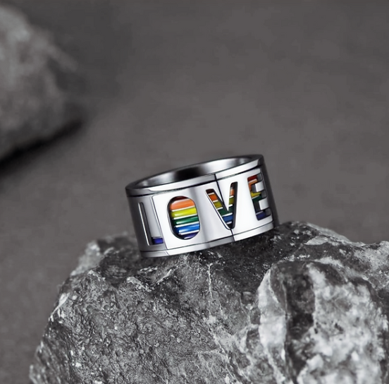 Stainless Steel Rainbow Spinner Ring 11 mm
