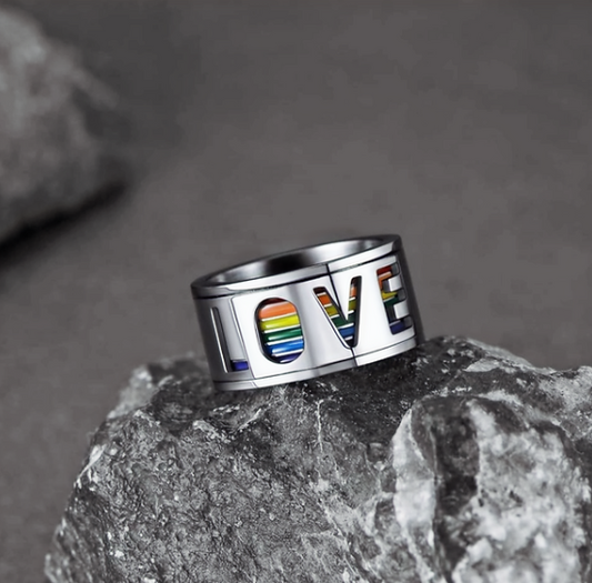 Stainless Steel Rainbow Spinner Ring 11 mm
