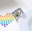 11mm Rainbow Stainless Steel Spinner Ring – Fidget Anxiety Band