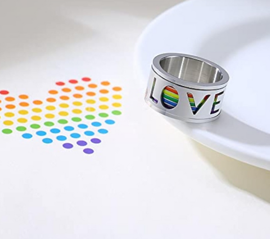 Stainless Steel Rainbow Spinner Ring 11 mm