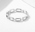 Geometric Link Stainless Steel Ring – Modern Open Band