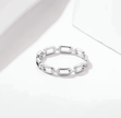 Geometric Link Stainless Steel Ring – Modern Open Band