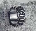 Stainless Steel Gothic Cross Ring – Bold Christian Band