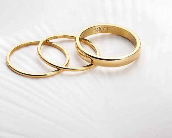 3-Piece Stackable Ring Set – 14k Gold-Filled Stainless Steel
