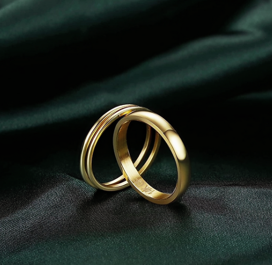 Set Of 3 Stainless Stell  14 GF Rings