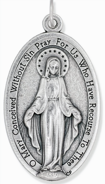 Stainless Steel Mary Miraculous Medal Pendant – Catholic Protection Jewelry
