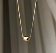 Minimalist Pea Pendant Necklace – Dainty Stainless Steel Chain