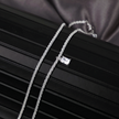 Sparkling Rectangular Crystal Pendant Necklace – 44cm Stainless Steel