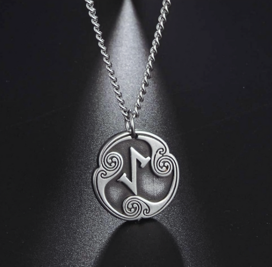 Viking Runic Pendant – 20-Inch Stainless Steel Eiwas Amulet Necklace