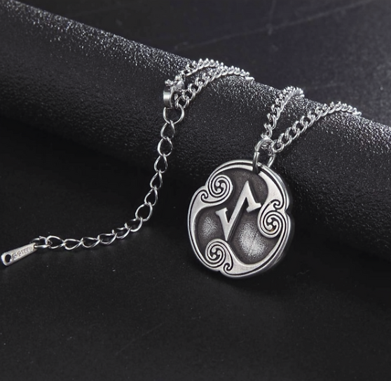 Viking Runic Pendant – 20-Inch Stainless Steel Eiwas Amulet Necklace