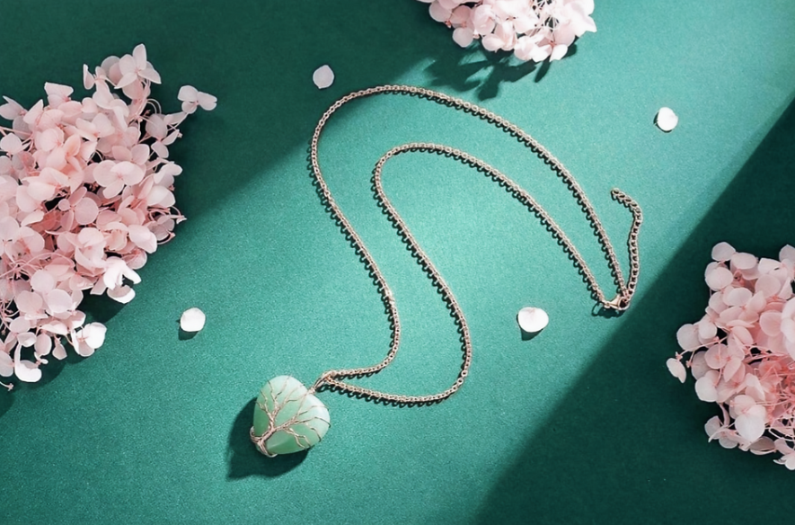 Steel Chain With Crystal Pendant