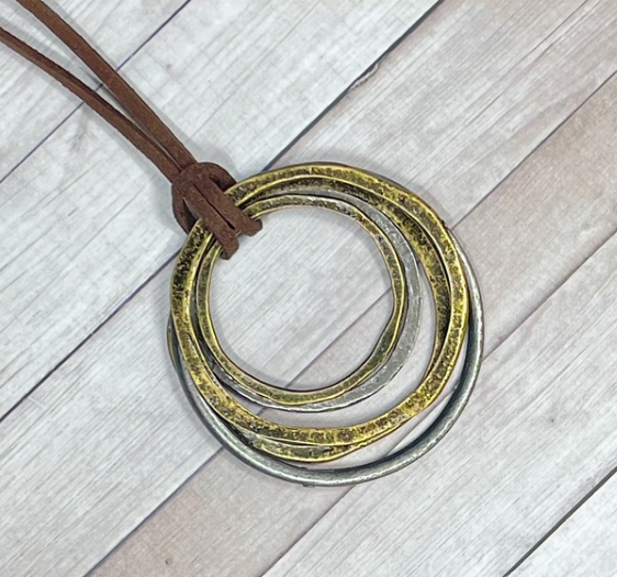 Multi-Hoop Pendant Necklace – Handcrafted Boho Style