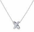 Sparkling X-Shape Pendant Necklace – Elegant Crystal Cross-Over