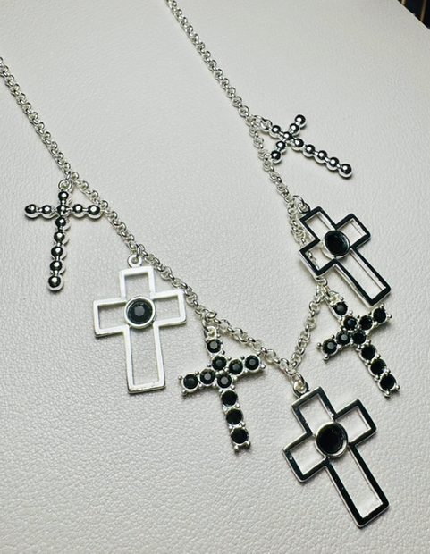 Multi-Cross Pendant Necklace.