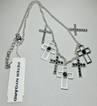 Edgy Silver-Tone Multi-Cross Pendant Necklace
