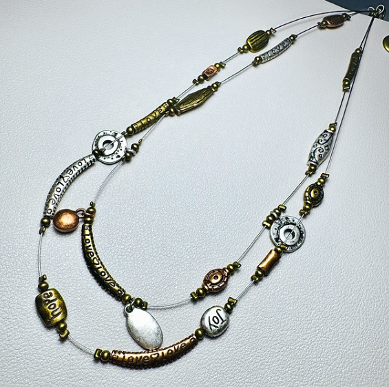 Multi-Strand "Love & Joy" Pendant Necklace – Boho Charm Jewelry