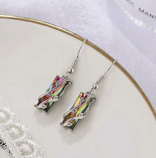 Stunning Colorful Zirconia Dangle Earrings