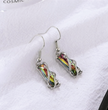 Iridescent Artistic Glass Dangle Earrings – Vibrant Statement Jewelry