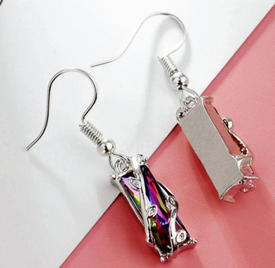 Stunning Colorful Zirconia Dangle Earrings