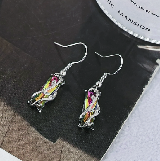 Stunning Colorful Zirconia Dangle Earrings